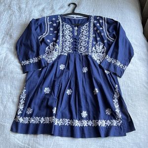 Embroidered tunic, cotton, size small